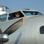 Mike Hoover in the right seat of B-17 Aluminum Overcast